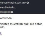Uno de los mails fraudulentos que reciben las víctimas para dirigirlas hacia la web fraudulenta.