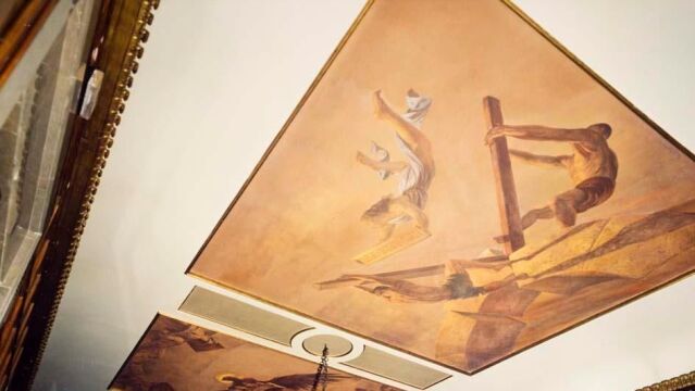 Pinturas de Ramón Stolz en la antigua sede del Instituto Nacional de Industria (INI)