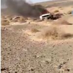 Restos del 4x4 atacado ayer desde un dron
