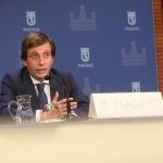 El alcalde de Madrid, José Luis Martínez-Almeida, durante la presentación de los presupuestos para 2022