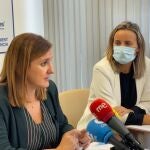 La secretaria general del PPCV, presidenta del PP en València y portavoz de la formación en el ayuntamiento de esta ciudad, María José Catalá, en la rueda de prensa.