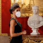 La Reina Letizia, con la Tiara Rusa. Efe