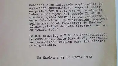 Cuando el Recreativo de Huelva adoptó el nombre de Onuba