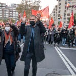 El coordinador general de EH Bildu, Arnaldo Otegi, en una manifestación a favor de la independencia del País Vasco, a 19 de noviembre de 2021, en Bilbao