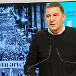 El coordinador general de EH Bildu, Arnaldo Otegi, ayer