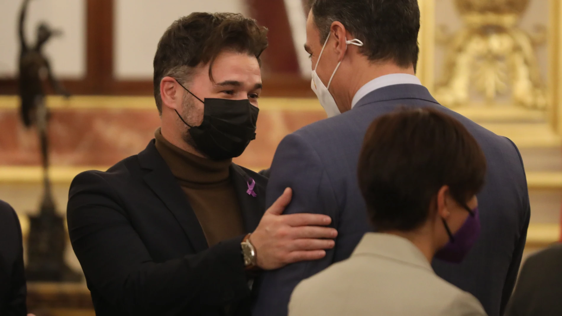 Pedro Sánchez y Gabriel Rufián en el Congreso de los Diputados