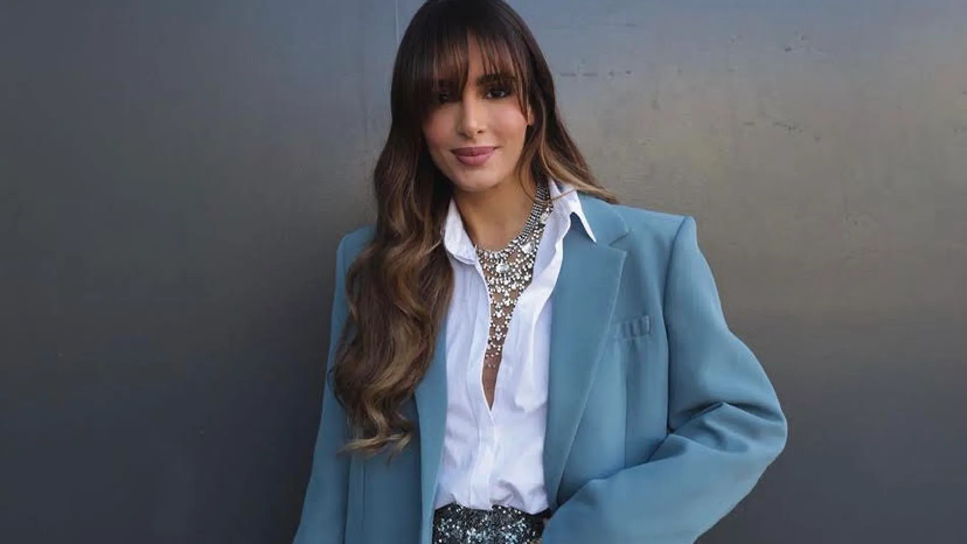 Rocío Osorno con leggings de lentejuelas.