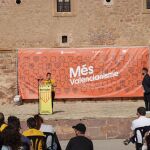 La secretaria general de Més Compromís, Águeda Micó, en un acto del partido