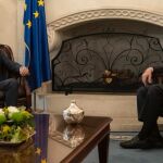 El líder del PP, Pablo Casado y el presidente de la República de Chipre, Nikos Anastasiadis en el Palacio Presidencial