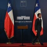 El presidente del Partido Popular, Pablo Casado, en el palacio de La Moneda