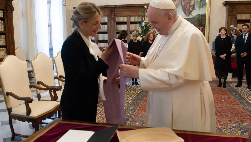 Yolanda Díaz y el Papa
