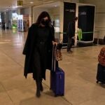 Alba Santana at Barajasairport in Madrid on Monday