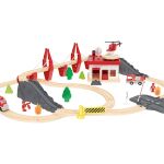 Juguete de vías de tren y coches de madera