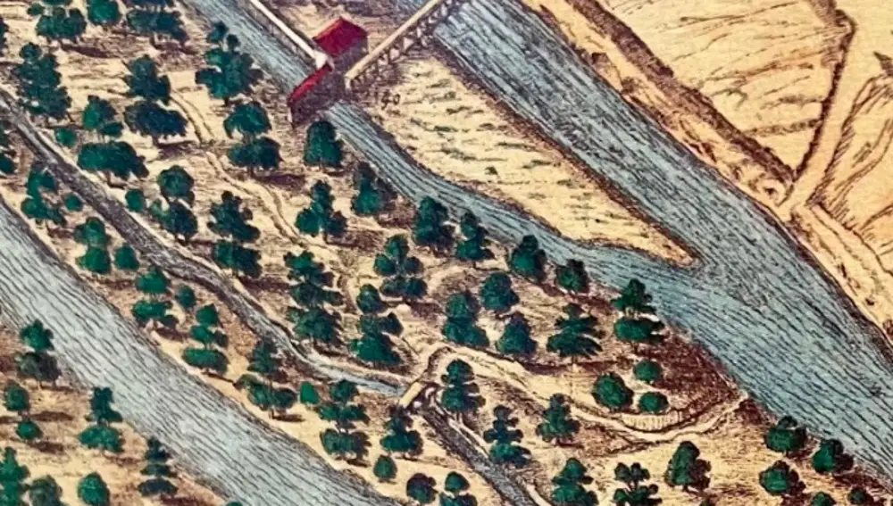 Molino quemado en el Plano de Pedro Teixeira