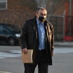 El comisario Enrique García Castaño, conocido en el entorno policial como El Gordo, a su llegada a la Audiencia Nacional de San Fernando de Henares para declarar
