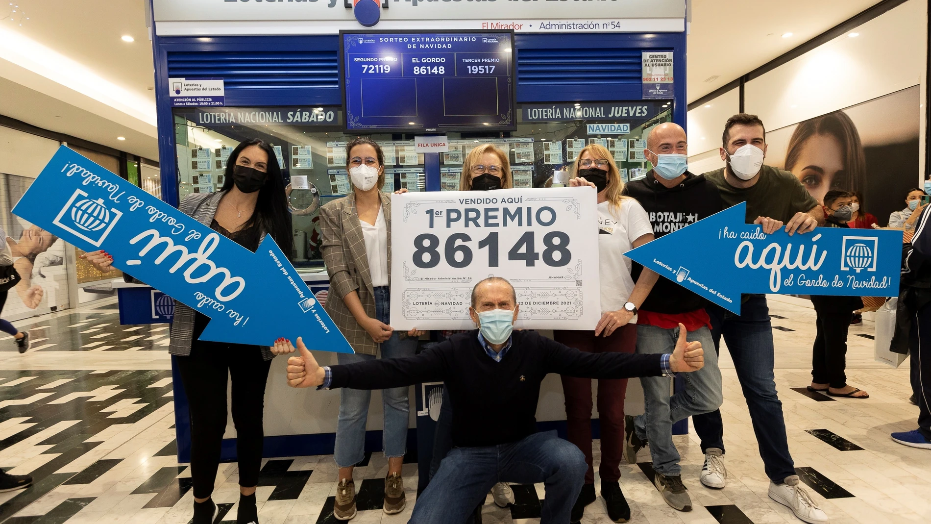 Algo de El Gordo también cayó en Las Palmas de Gran Canaria, Jinámar, en la administración del Centro Comercial El Mirador.