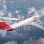 Avion de iberia en pleno vuelo