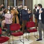 El presidente del PP de Castilla y León y candidato a la reelección, Alfonso Fernández Mañueco, presenta en Burgos su candidatura al Congreso Regional del PP