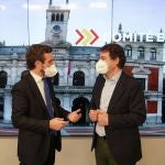 El líder del PP, Pablo Casado, preside la reunión del Comité Ejecutivo Nacional del PP, al que asiste el presidente de Castilla y León y candidato a la reelección, Alfonso Fernández Mañueco. TAREK (PP) 29/12/2021