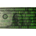 Recreación artística de un billete cuántico