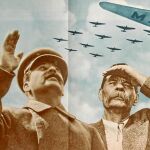 'La URSS en construcción' fue la revista de cabecera del régimen. En la imagen, un fotomontaje de la primera edición de 1935, en el que se ve a Stalin junto a un campesino.
