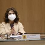 La ministra de Hacienda, María Jesús Montero, en una reunión de la Mesa de Diálogo Social para el Plan de Recuperación, Transformación y Resiliencia