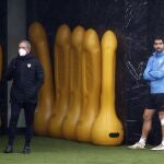 Raúl García, en el entrenamiento del Athletic Club