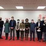 Óscar Puente, junto con integrantes de la lista del PSOE de Valladolid