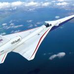 Recreación del X-59 que realizará su primer vuelo de prueba a finales de este año.