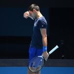Novac Djokovic, durante la sesión de entrenamientos de ayer