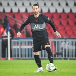 Sergio Ramos, en el partido que disputó con el PSG contra el Brest.