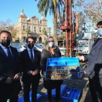 La consejera de Fomento, Marifrán Carazo, en el inicio de los estudios geotécnicos