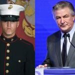 El marine estadounidense Rylee McCollum (izq.) y el actor Alec Baldwin