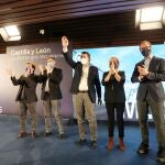 El cancidato del PP, Alfonso Fernánez Mañueco, arropado en Segovia por Martínez Almeida, Javier Maroto, Paloma Sanz y Francisco Vázquez