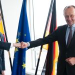 El líder del PP, Pablo Casado y el presidente de la CDU, Friedrich Merz en Berlín