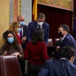 Batet y varios diputados en la sesión del pasado jueves en la que el Congreso aprobó con polémica la reforma laboral