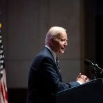 Washington (United States), 03/02/2022.- U.S. President Joe Biden speaks during the National Prayer Breakfast at the U.S. Capitol in Washington, DC, USA, 03 February 2022. (Estados Unidos) EFE/EPA/Al Drago / POOL