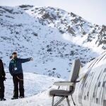 En el rodaje de La Sociedad de la Nieve