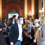El candidato del PSOE a la Junta, Luis Tudanca, llega al acto sectorial sobre función pública en Burgos