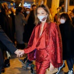Isabel Preysler sale del Auditorio Nacional donde ha asistido al concierto extraordinario a Beneficio de las Becas anuales de ampliación de estudios en el extranjero de Juventudes Musicales de Madrid, a 7 de febrero de 2022, en Madrid (España)
