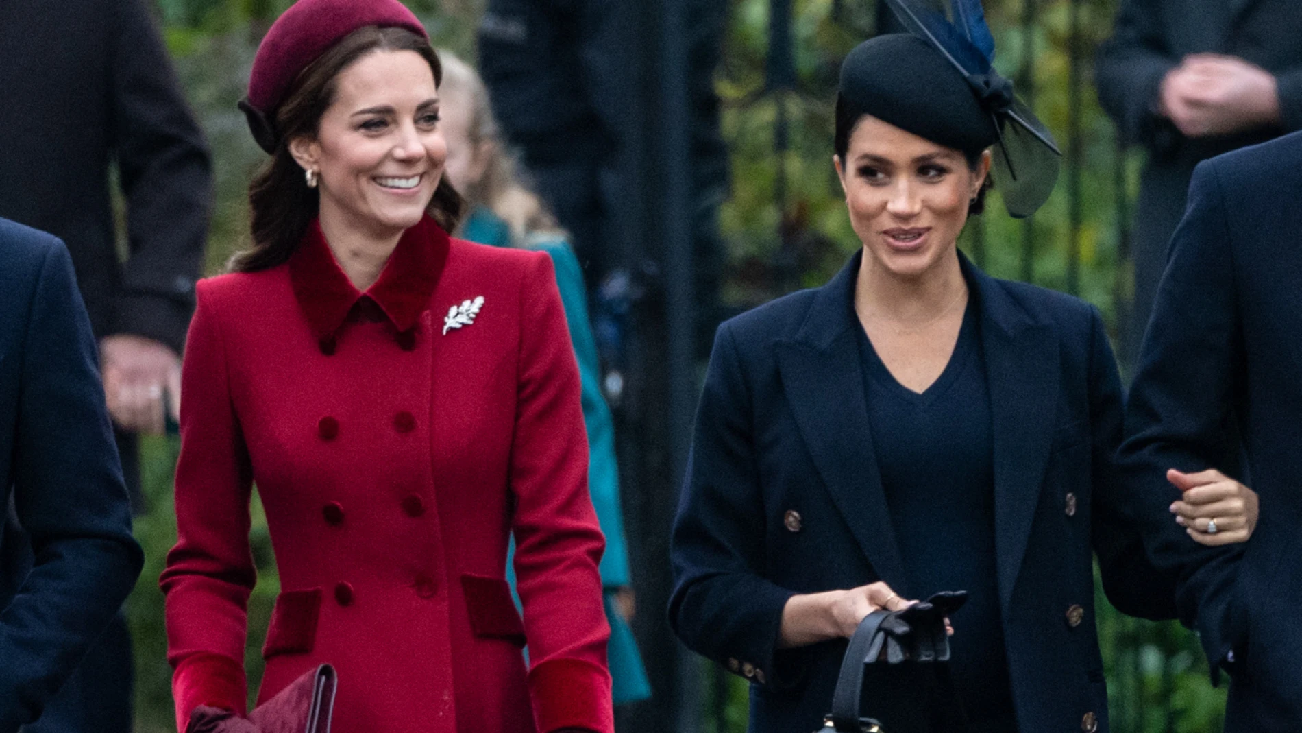 Kate Middleton, duquesa de Cambridge y Meghan Markle, duquesa de Sussex asistieron al servicio del día de Navidad en Sandringham en Norfolk, Inglaterra