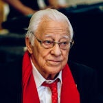 El padre Ángel en un desayuno informativo del Fórum Europa, en el Hotel Mandarin Oriental Ritz, a 9 de febrero de 2022, en Madrid (España).