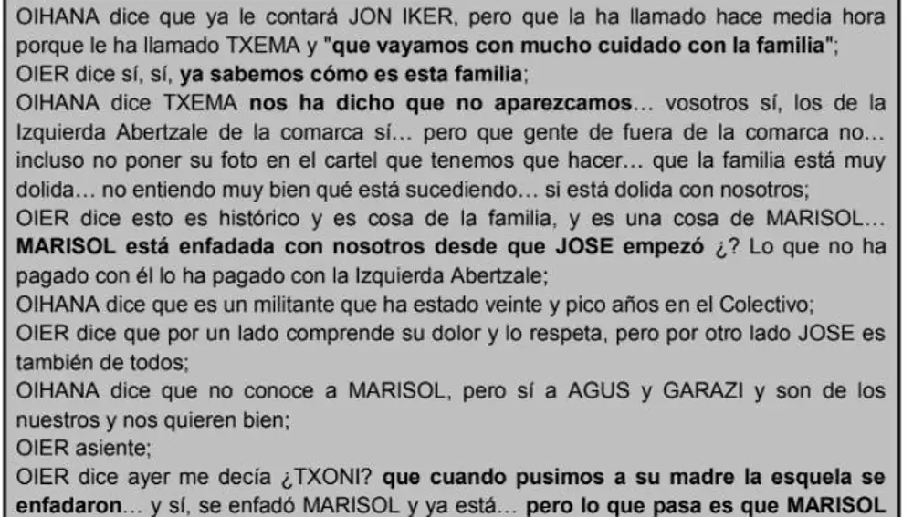 Informe de la Guardia Civil sobre los 'ongi etorris'
