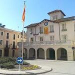 La fachada del Ayuntamiento de Cardedeu, solo con la estelada