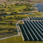 Vista aérea de la planta Talayuela Solar, en Cáceres