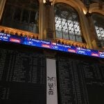 Paneles informativos de la Bolsa de Madrid