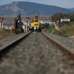Imágenes de unos trabajos de construcción de la línea AVE