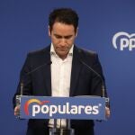 El secretario general del Partido Popular Teodoro García Egea hace una valoración de los resultados electorales tras las elecciones en Castilla y León