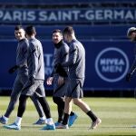 Messi, en el entrenamiento del PSG