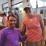 Swiatek y Nadal posan en Roland Garros / Foto: @iga_swiatek